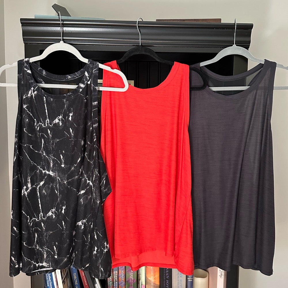 Old Navy Plus - Active Go Dry Women's Tank Tops - Marble Black, Red, Gray - 3X